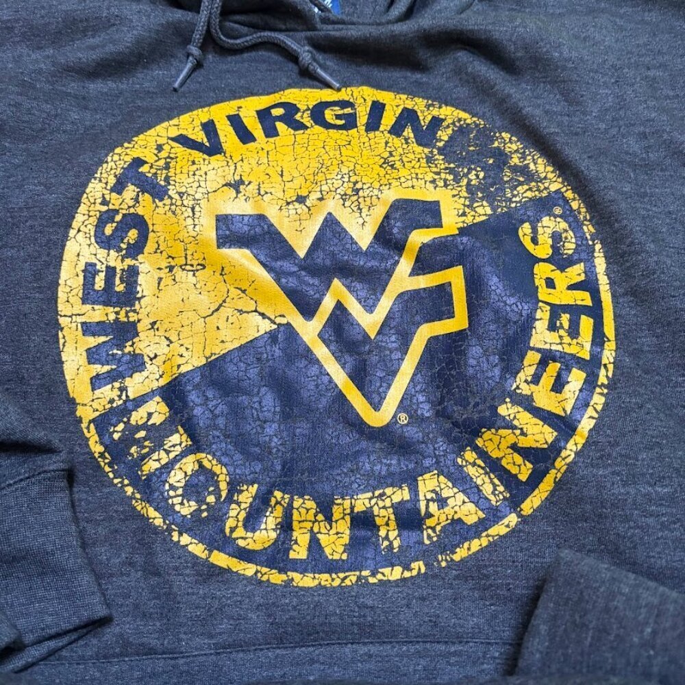 West Virginia Mountaineers Blue 84 Men's Hoodie Vintage Cap Dark Heather - Picture 4 of 7